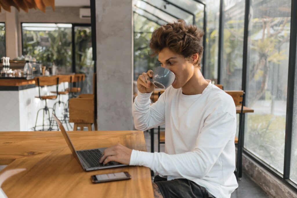 Remote staffing professional working from home office